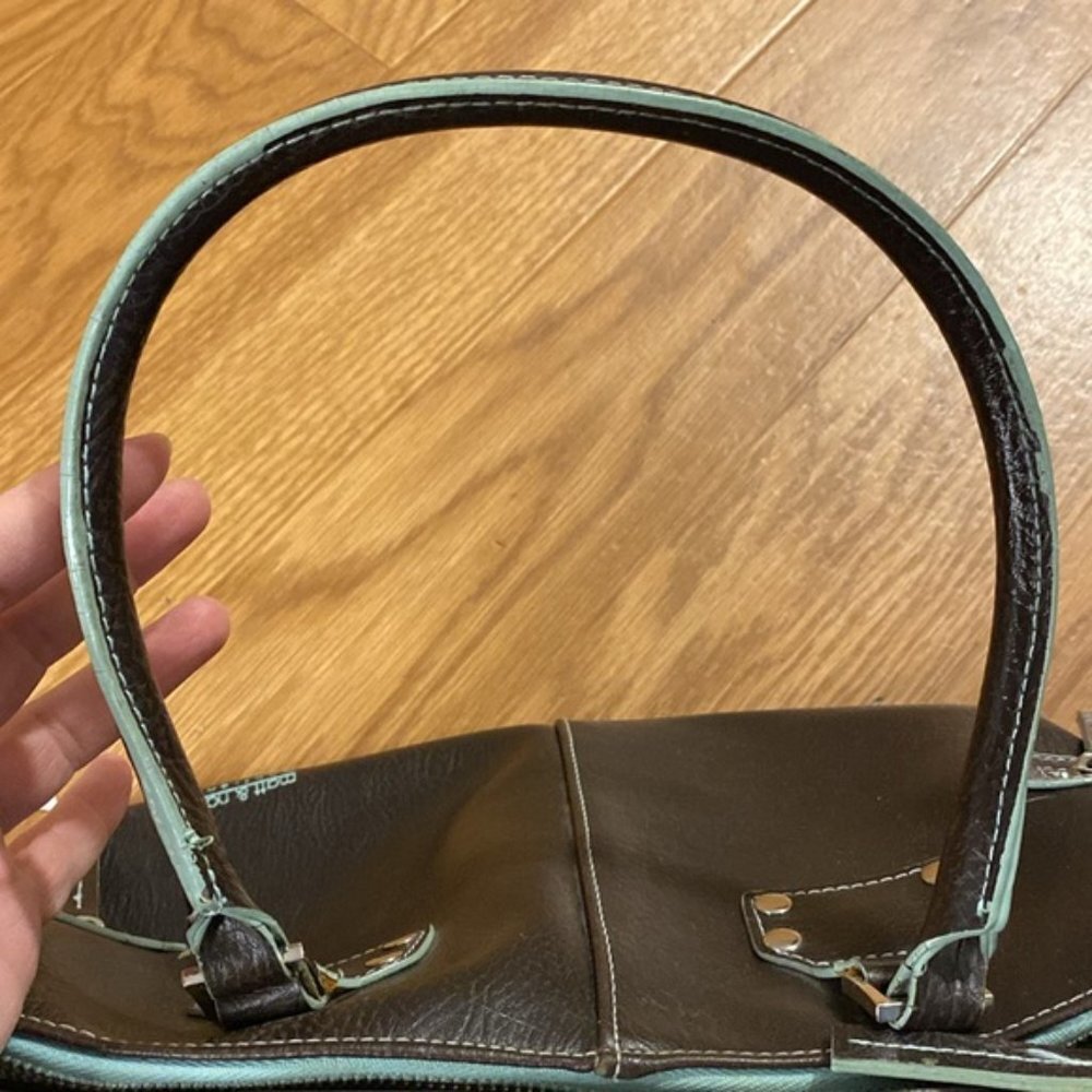 Matt & Nat Vegan Brown Green Leather Handbag Vintage 90’s Women’s - Picture 13 of 15
